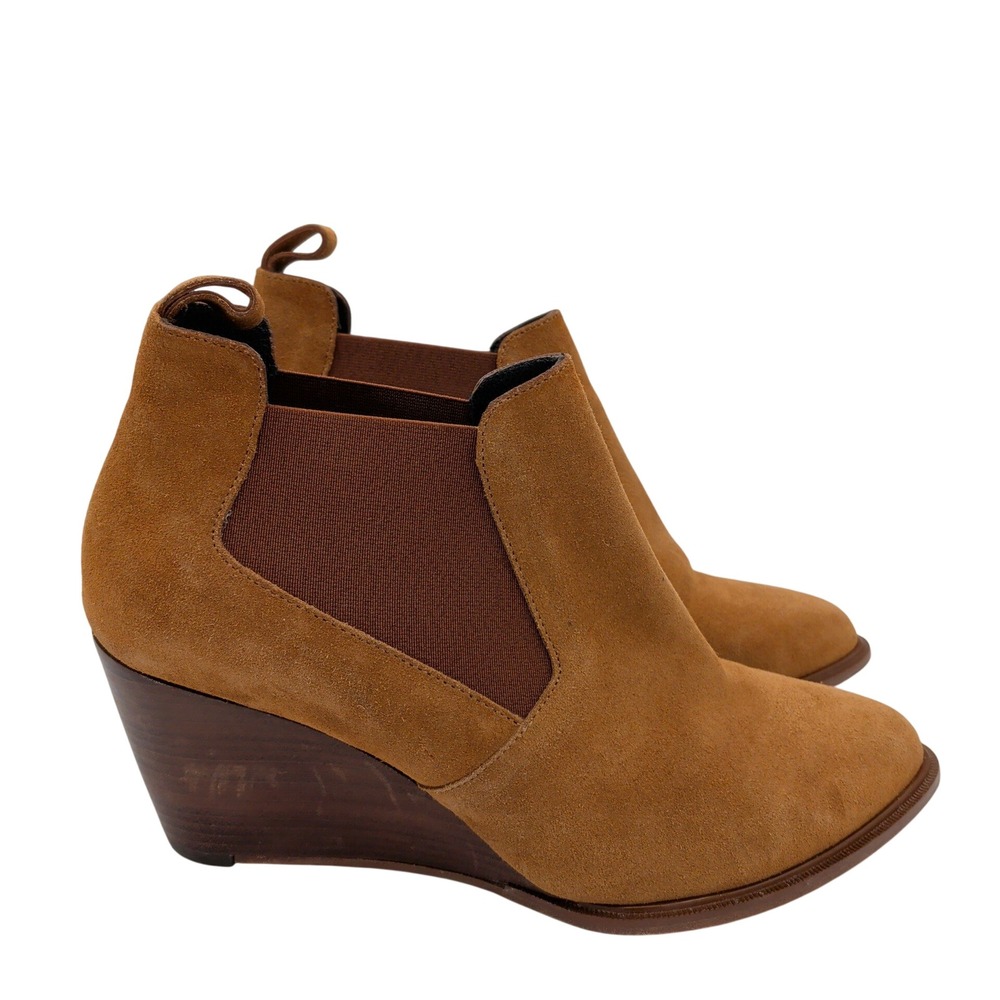 Robert Clergerie Olav $650 Brown Suede Wedge Ankle Boots Point Toe 41 Women 10.5